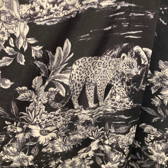 NWT L’AGENCE Black White Jungle Print Button Up Dress Sz Small Jaguar Leopard - Picture 5 of 11